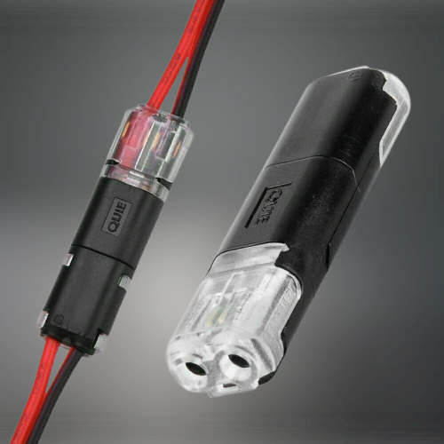 A variety of waterproof electrical wire cable connectors shown protecting wires from moisture.