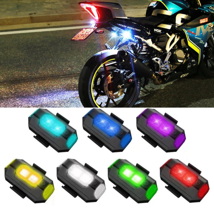 Compact motorcycle drone strobe lights for enhanced road safety