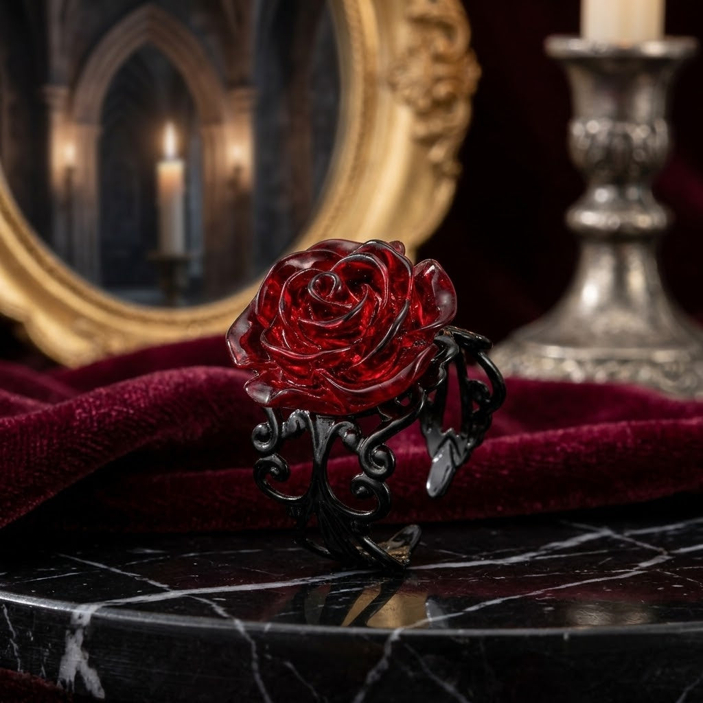 The Gothic Dark Rose Ring as a unique gift idea for a loved one