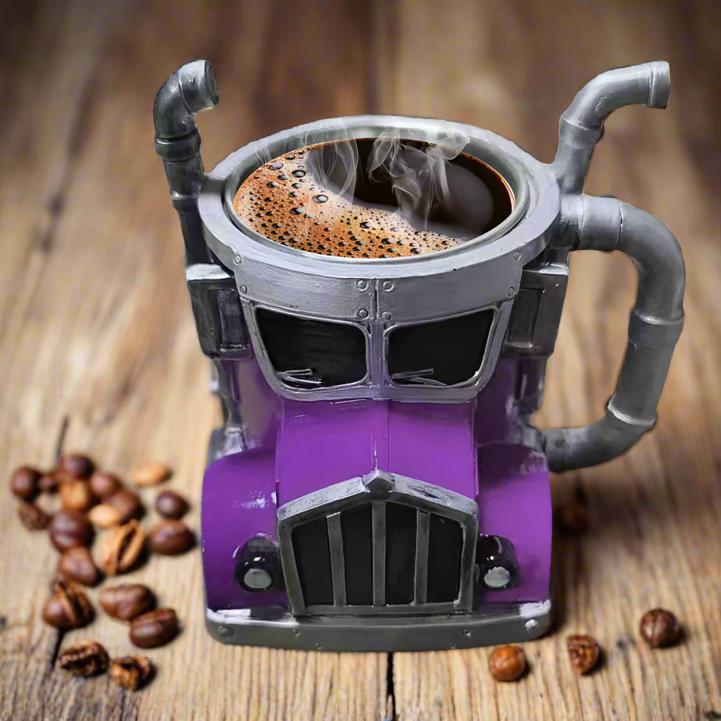 Truck Shape Creative Coffee Mug in use