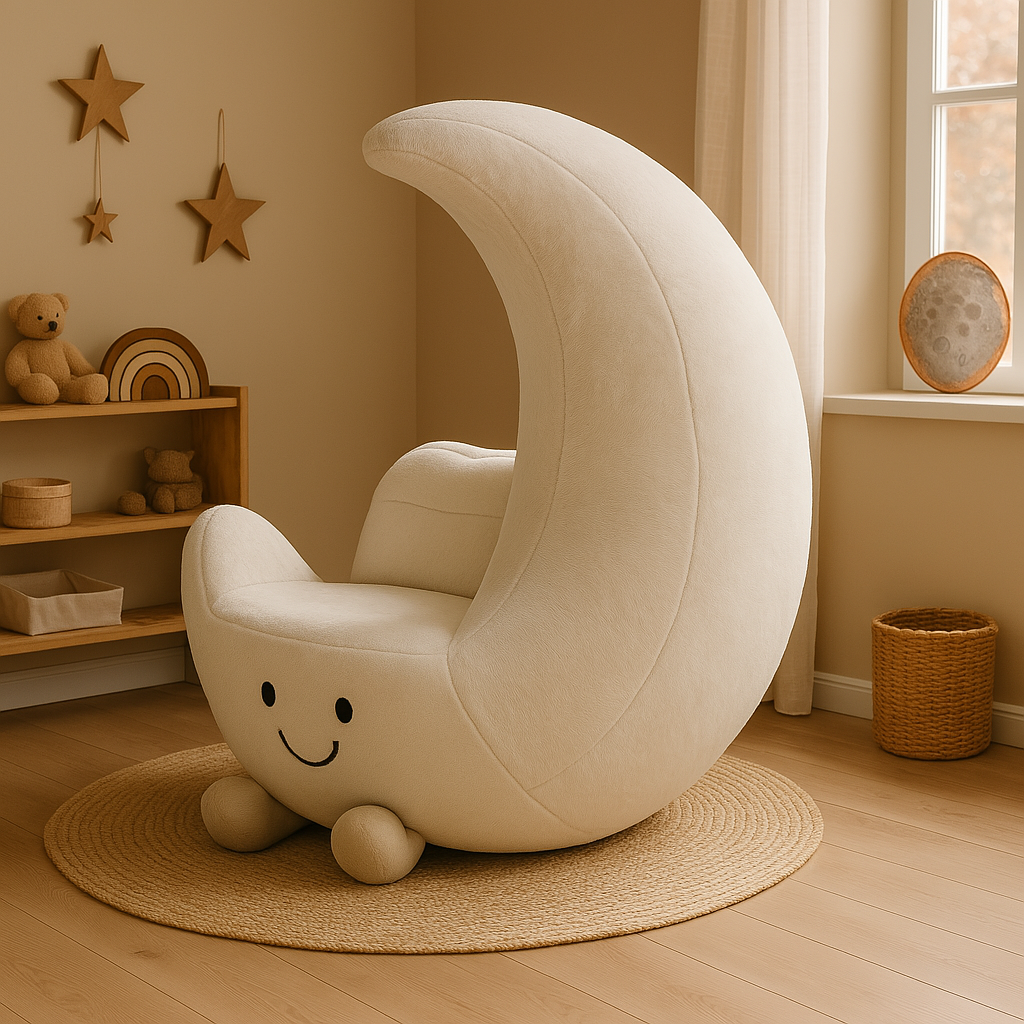 Unique Crescent Cute Moon Plush Lounge Chair gift idea