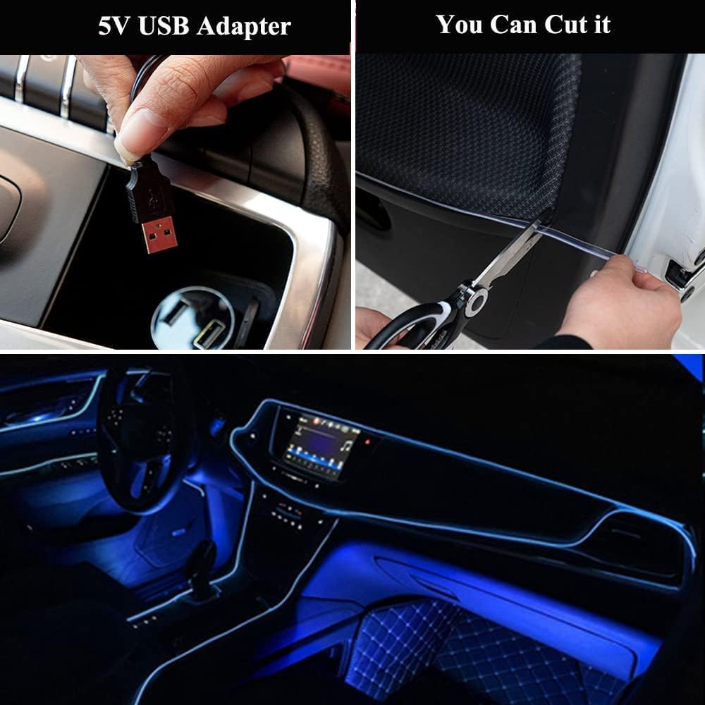 Showcasing the different color options for the Car Interior Decorative LED Strip