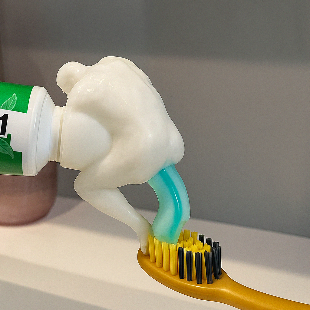 Funny 3D Printed Toothpaste Dispenser Cap in green character design
