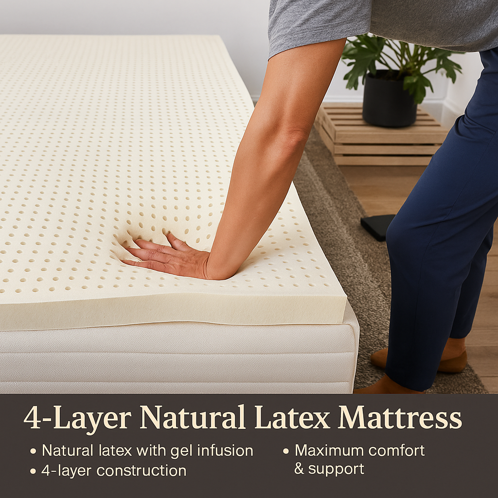 Size reference guide for the natural latex mattress