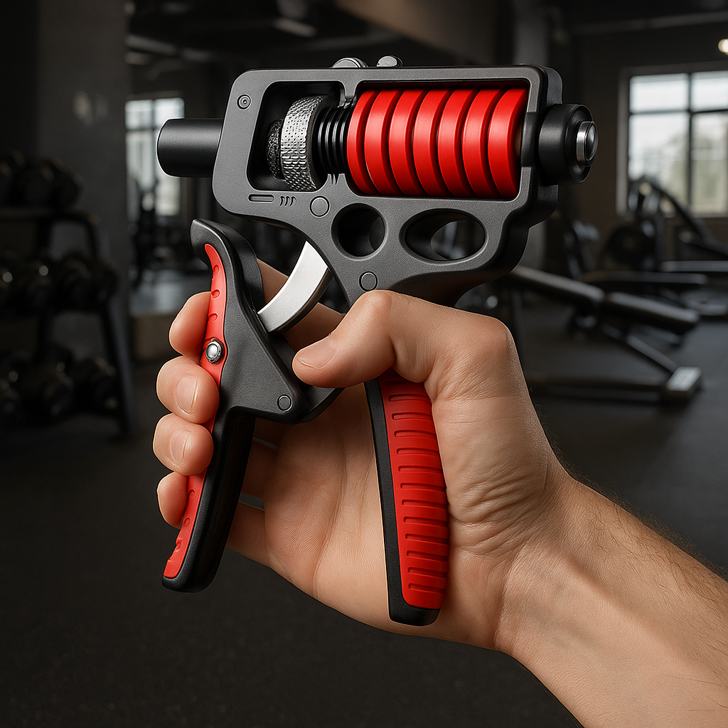 Adjustable Grip Hand Trainer Tool in use