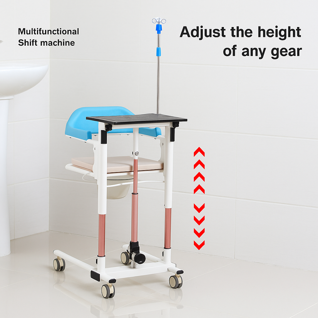 The patient transfer wheelchair feature of the electric senior lift chair in action