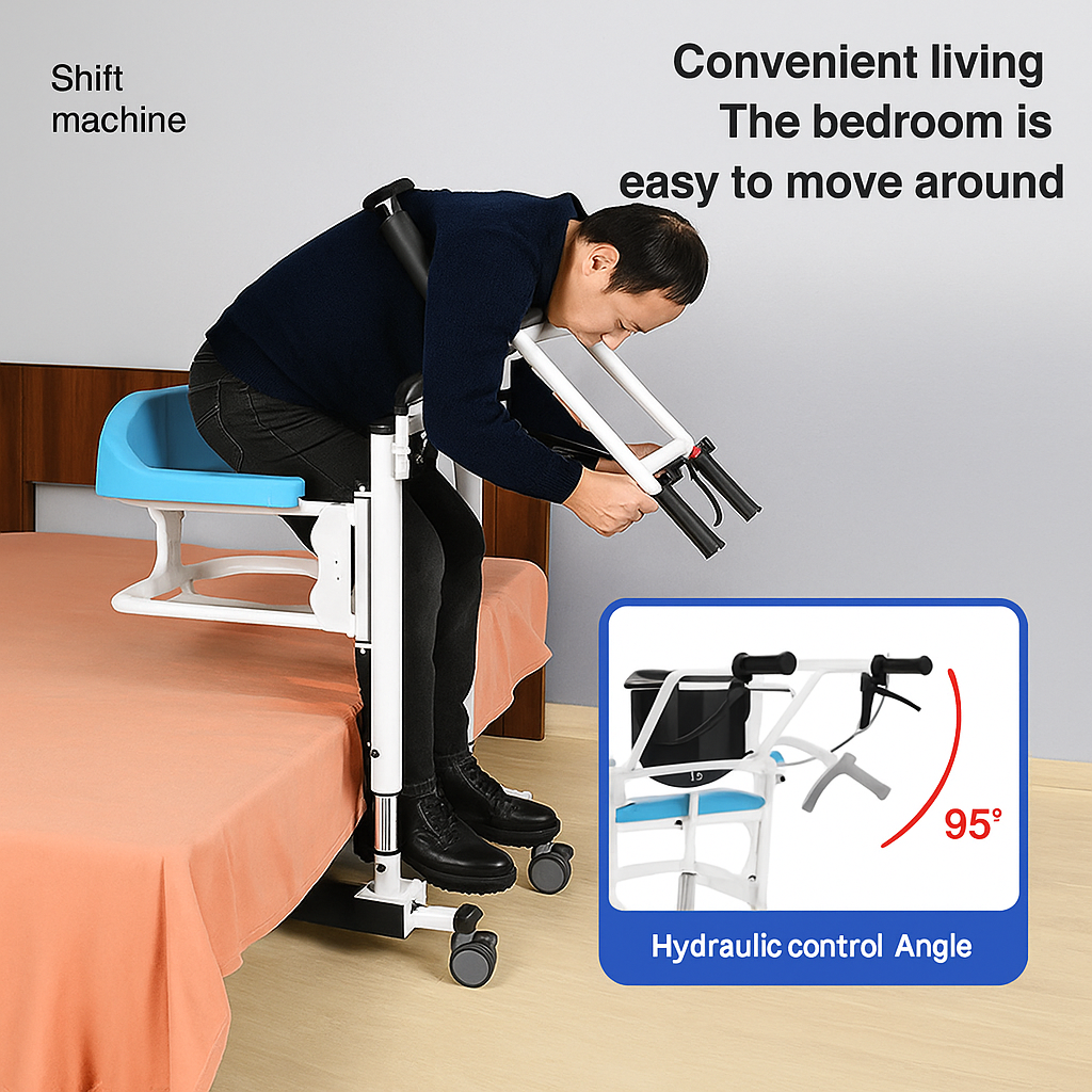 Diagram showing the lift chair's smooth reclining and lifting motion