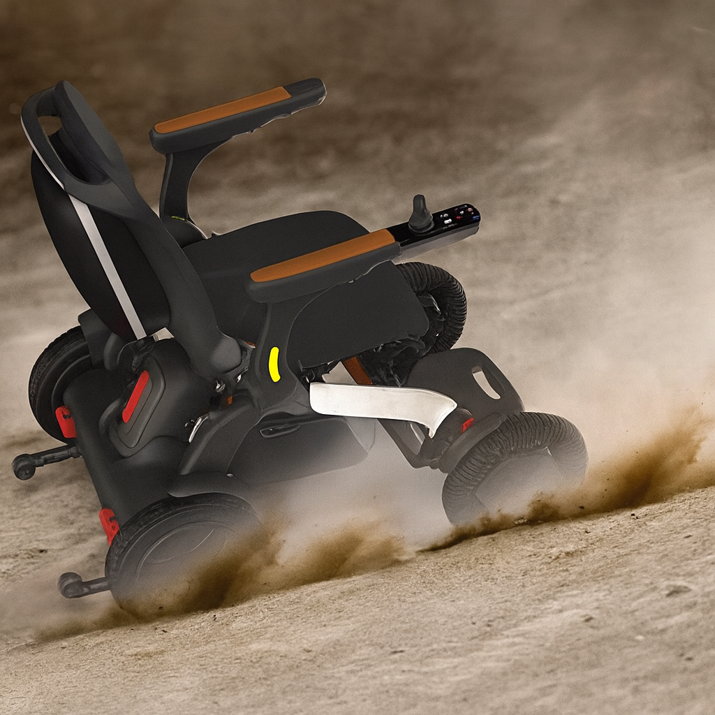 Climb Assist Foldable Electric Wheelchair being used outdoors as a thoughtful gift