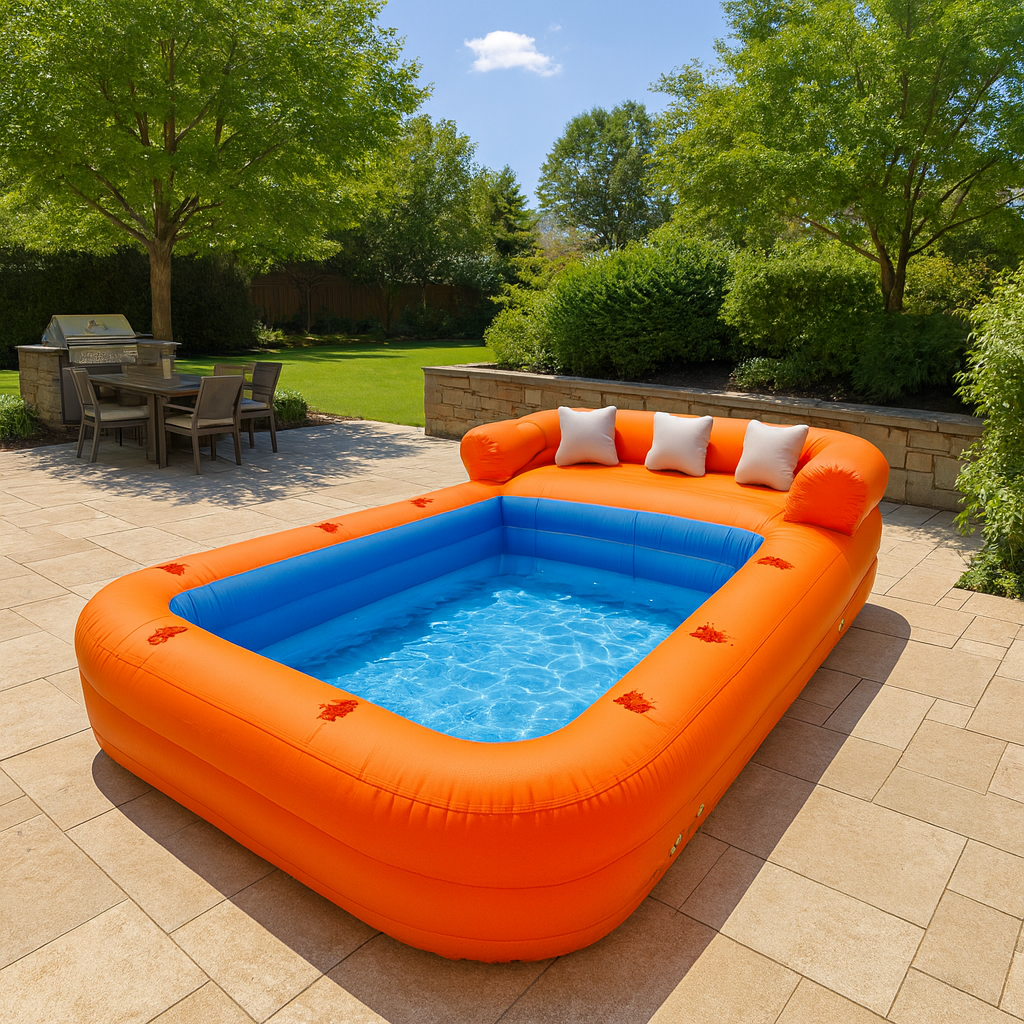 Giant Inflatable Sofa Pool as a creative backyard gadget