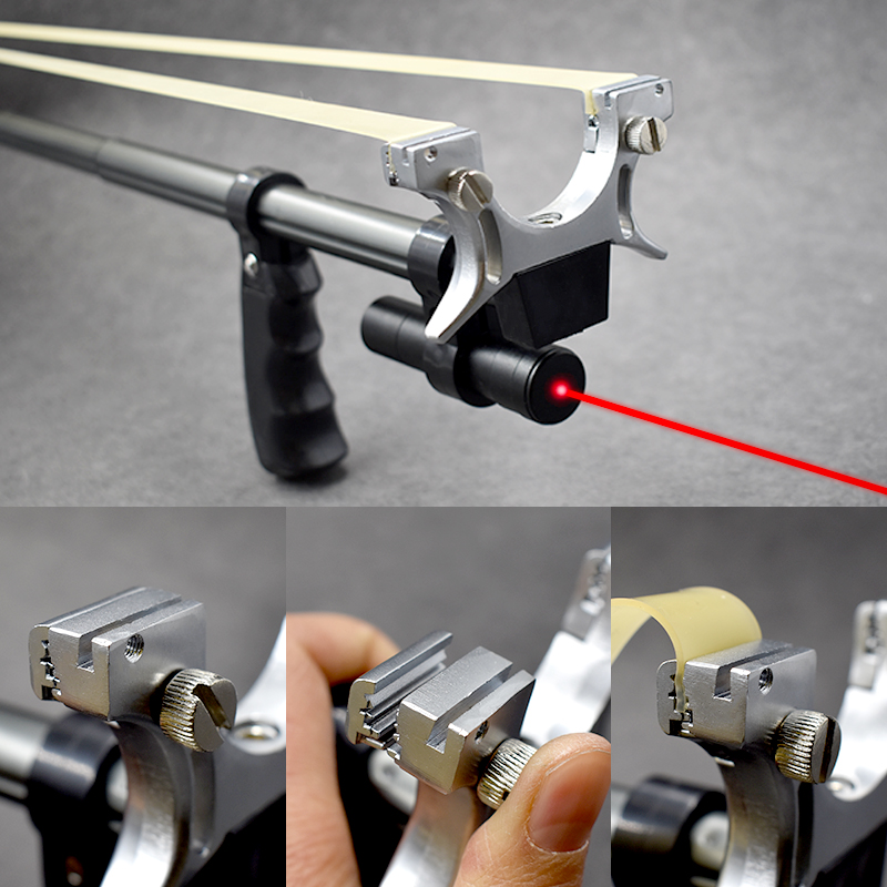 Demonstration of the laser sight on the high-power slingshot