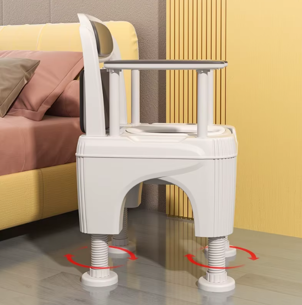 Elderly support chair with dimensions and specifications shown