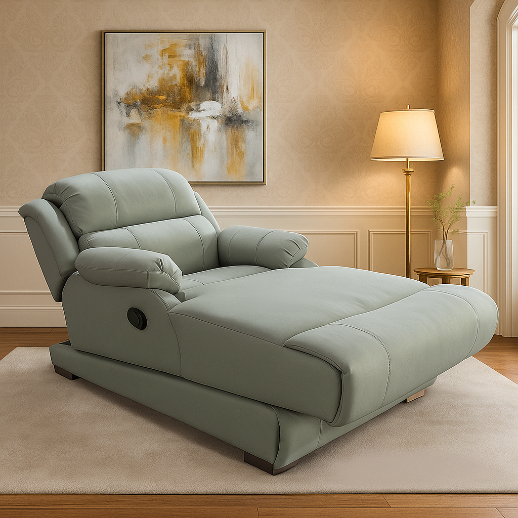 Unique Zero-Gravity Cloud Electric Recliner in a cozy modern living room