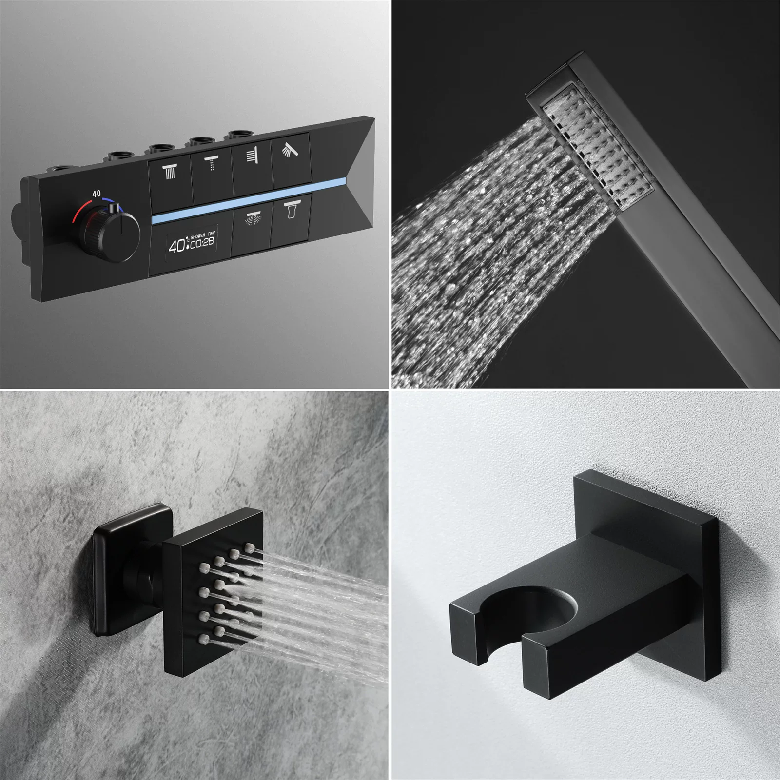 What's included in the box for the Rainfall Smart LED Music Shower System