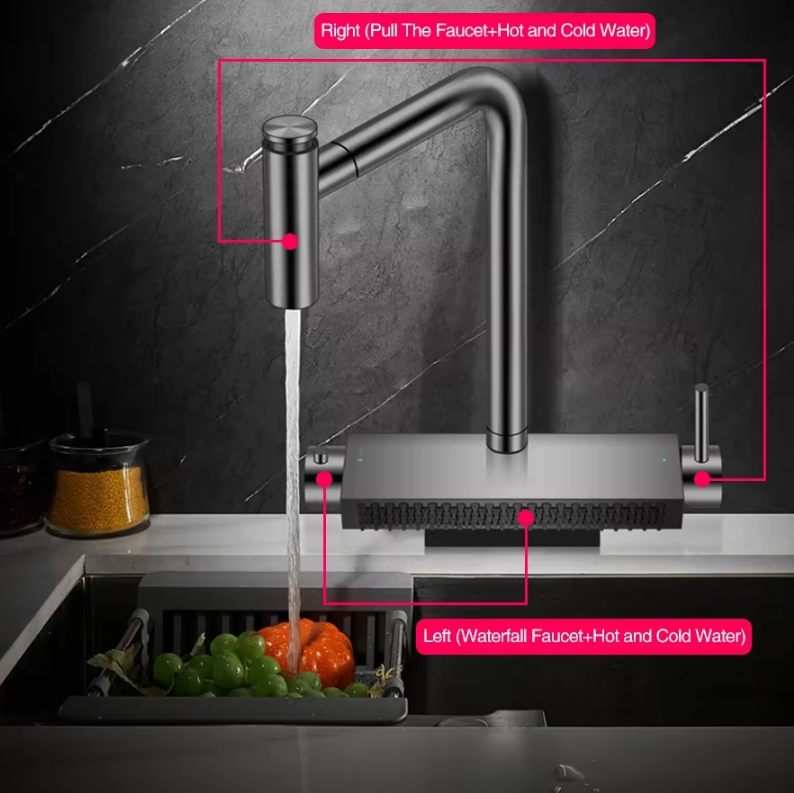 Smart multi-zone gunmetal kitchen sink as a unique home gift