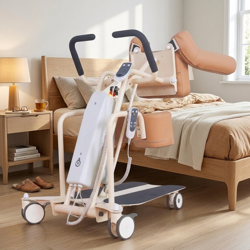 The Easy Lift Mobility Transfer Chair in a comfortable home setting