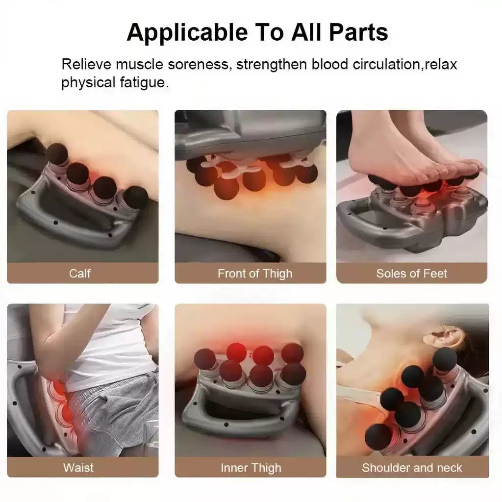 A person using the dual-handle massager on their back, a perfect lifestyle present.