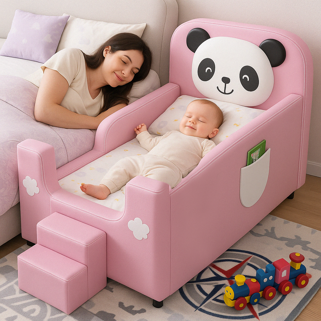 Cute Panda Toddler Bed in a child's room