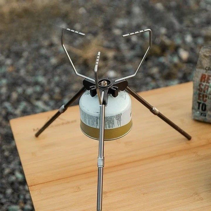 Heavy Duty Outdoor Gas Stove Stabilizer providing a stable base for a camping stove