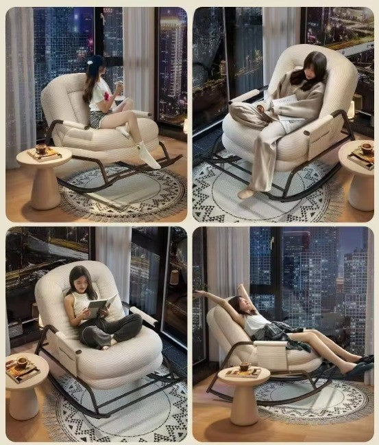 Another view of the Modern Luxury Relaxing Cozy Padded Rocking Chair