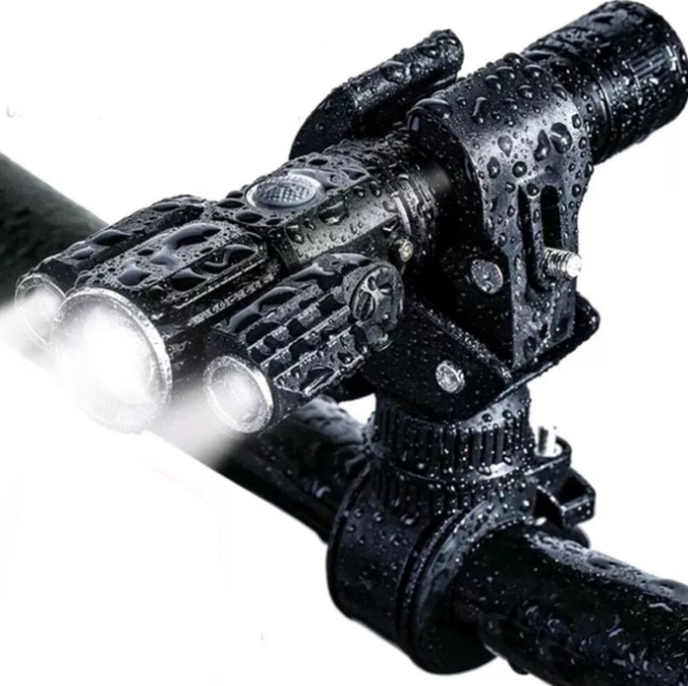 Rechargeable flashlight with three rotating heads for versatile lighting needs