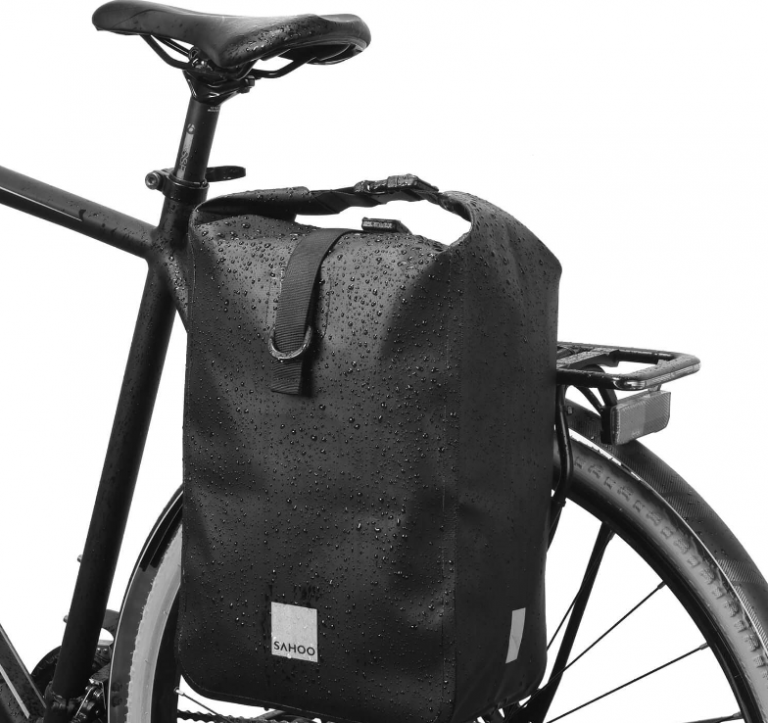 Multifunctional waterproof bag designed for bicycles, usable as a shoulder bag