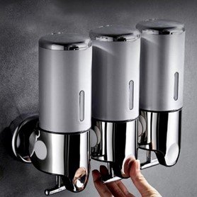 Wall Mounted Bathroom Shampoo Soap Dispenser in a minimalist shower