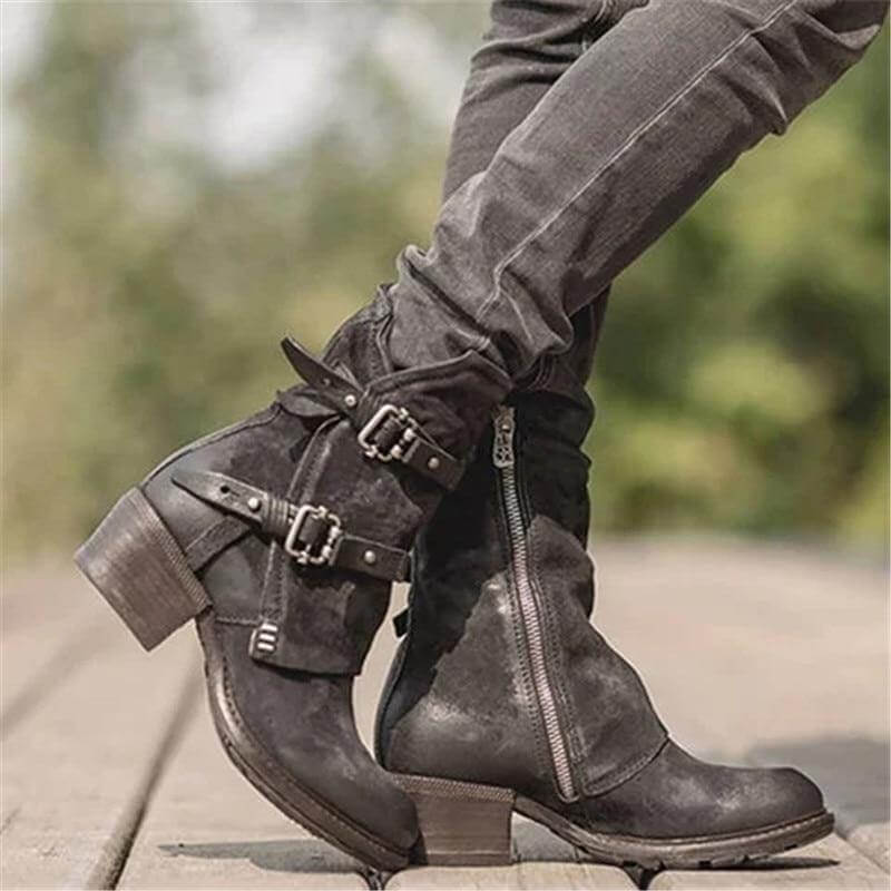 Back view of the vintage ankle boots