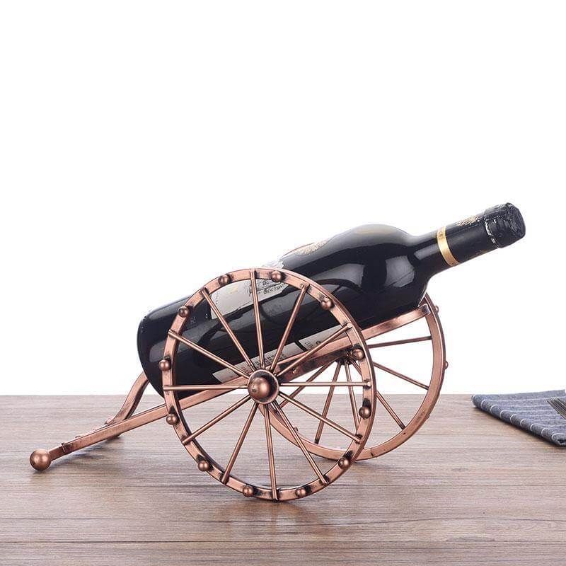 Styling the cannon wine bottle holder on a modern kitchen counter