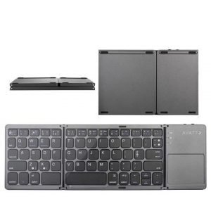 Foldable wireless keyboard with touchpad for mobile devices