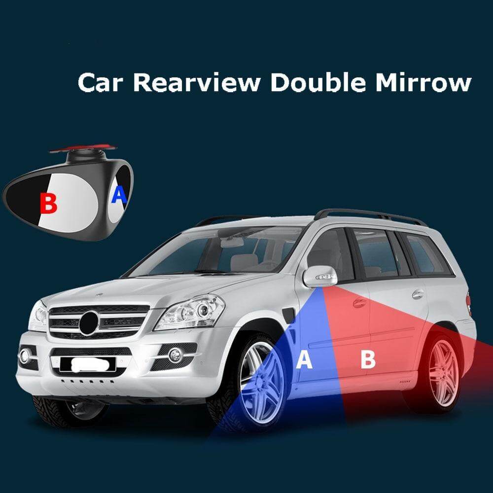Universal fit car blind spot mirror on an SUV improving visibility