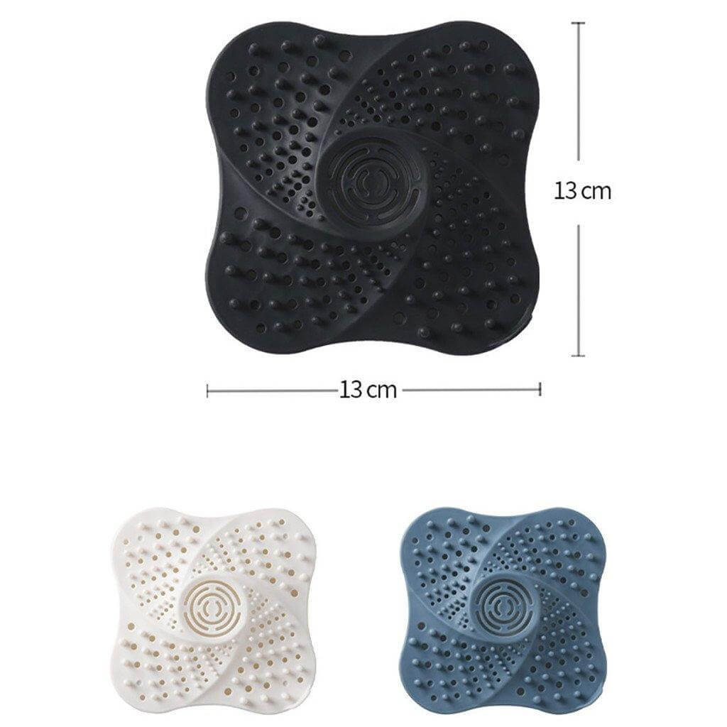 Close-up of the Bathroom Drain Hair Catcher trapping hair effectively
