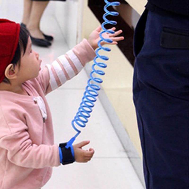 Orange Kids Anti-Lost Wrist Rope in use outdoors