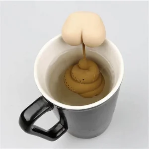 Humorous poop-shaped silicone tea infuser