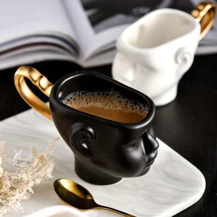 Realistic Face Ceramic Elegant Mugs