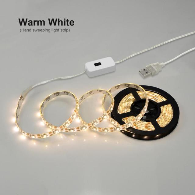 Motion sensor LED light illuminating a modern kitchen countertop