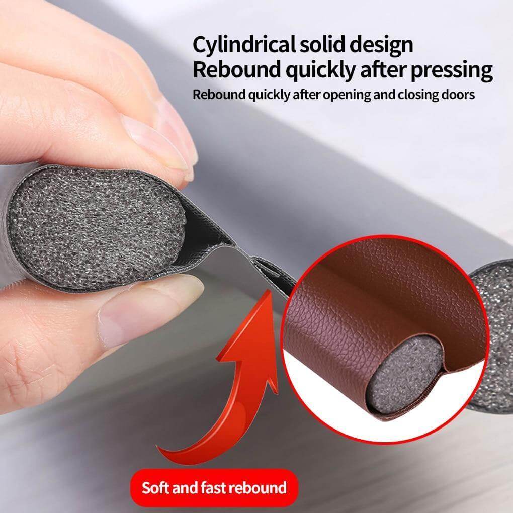 The under door draft stopper shown in black to match modern decor