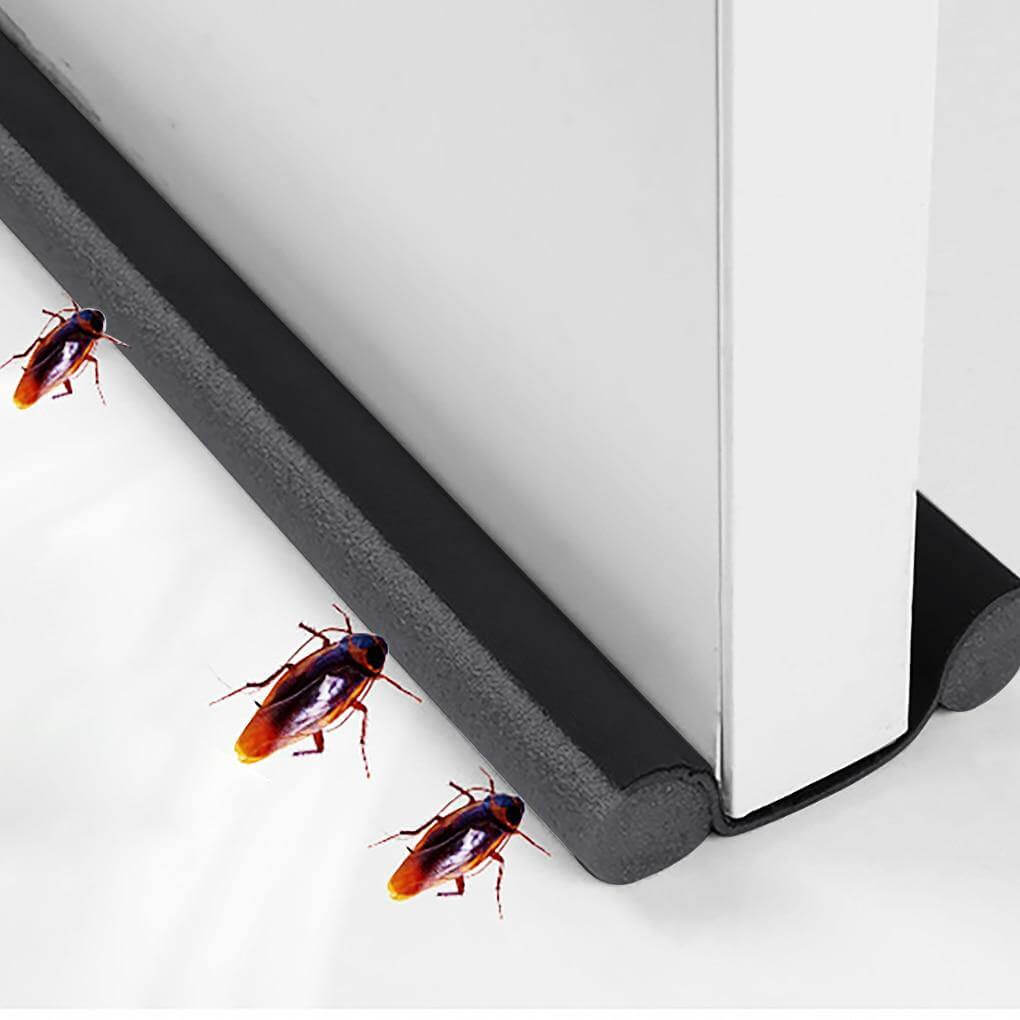 Three color options for the sound proof door strip: brown, black, and grey