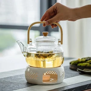 Ceramic candle teapot warmer for keeping tea warm