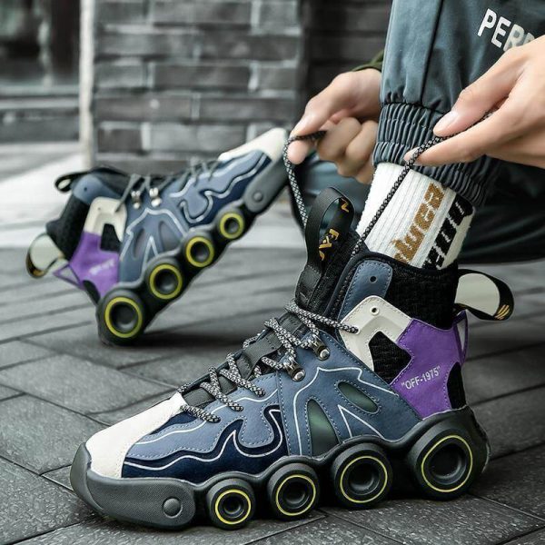 Roller Skate Style Comfy Men Running Shoes