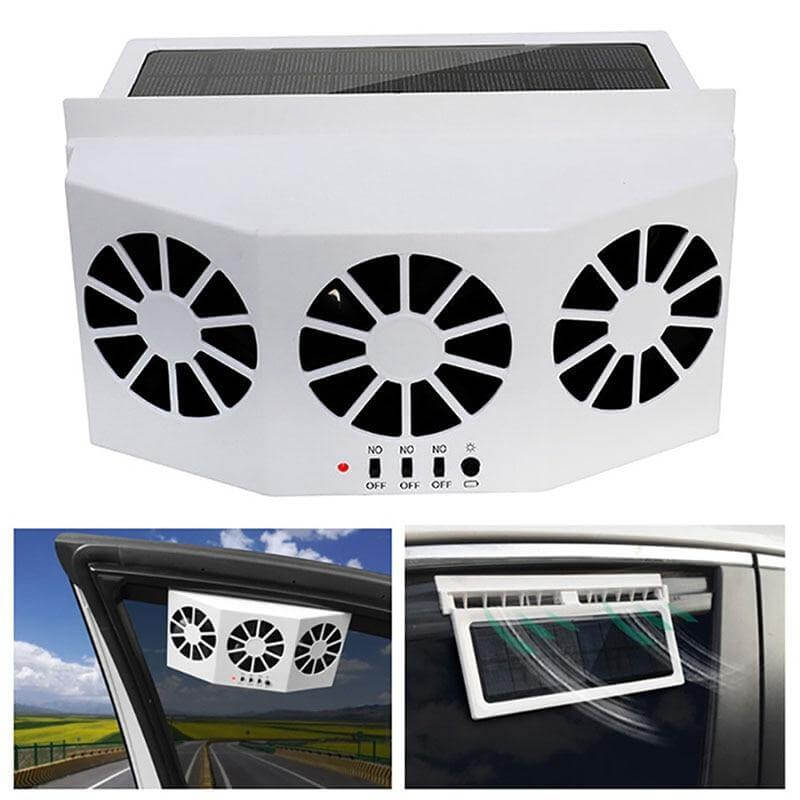 Auto Solar Ventilating Fan for Car in action