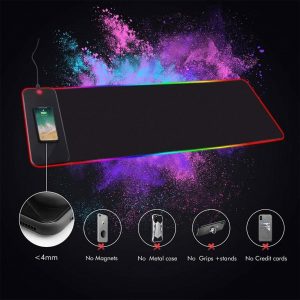 Mouse pad with built-in wireless phone charging capability