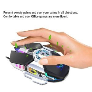 Gaming mouse with integrated USB cooling fan