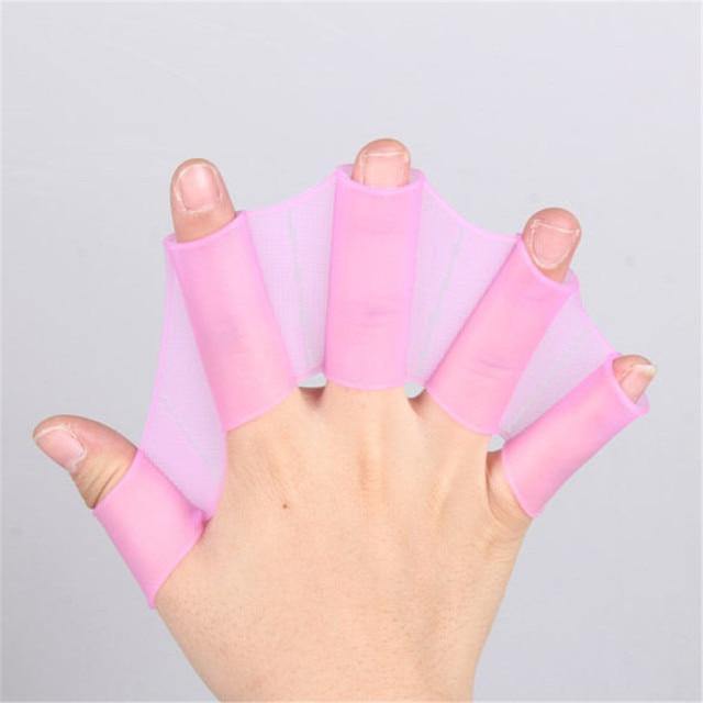 Green webbed swimming gloves for a fun water workout