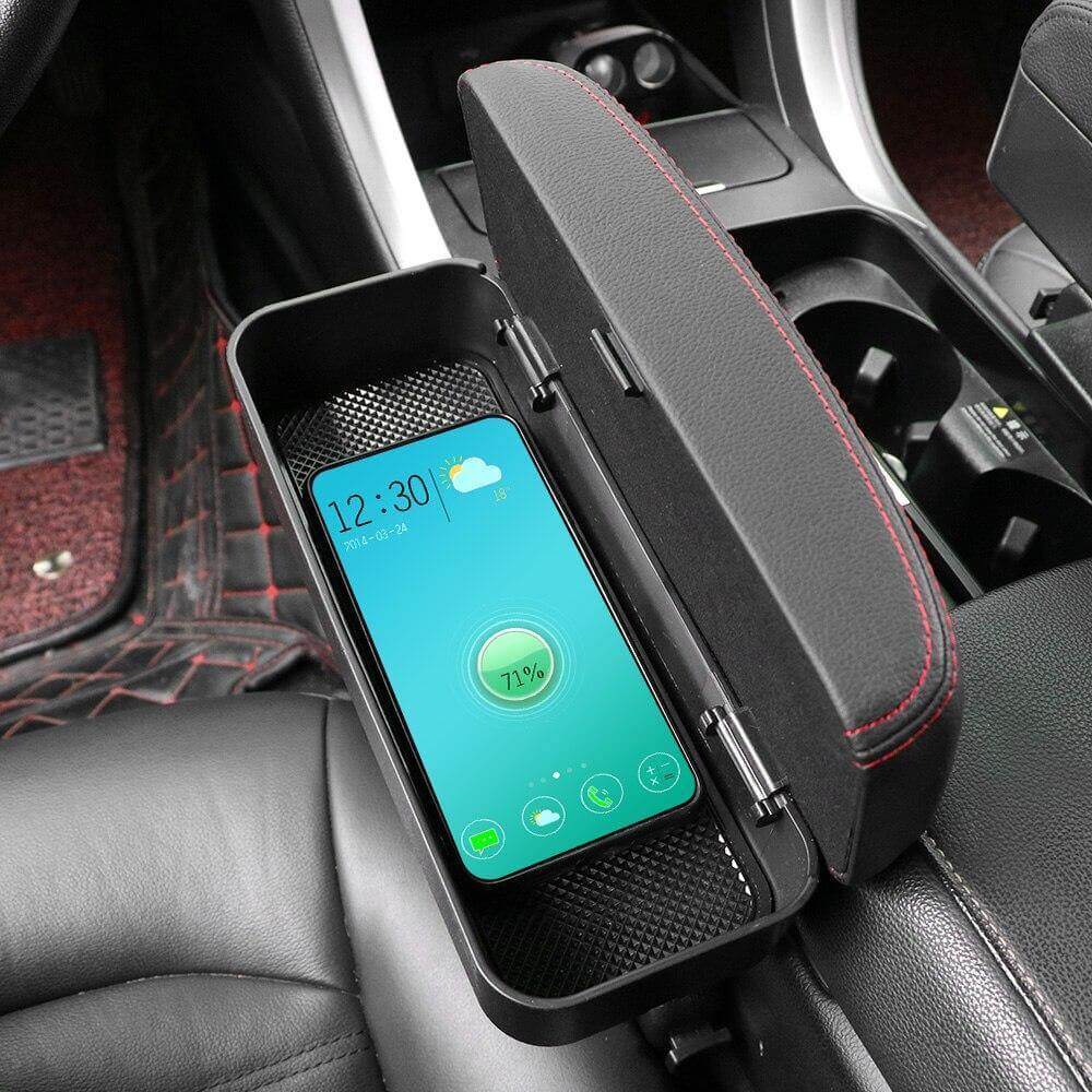 Beige PU leather car seat organizer as a stylish lifestyle present