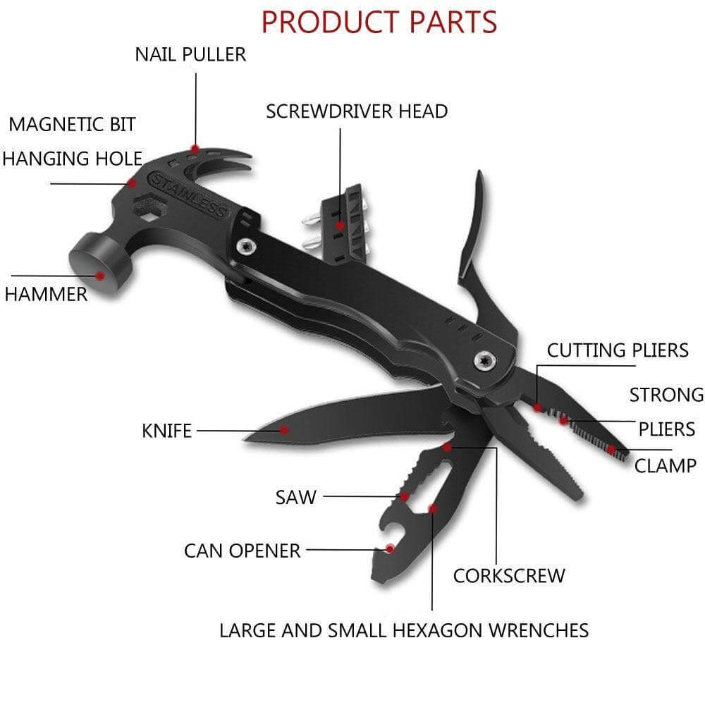 The 14in1 multitool in its portable nylon sheath