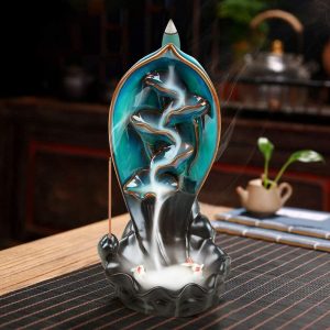 Serene Ceramic Waterfall Backflow Yoga Incense Burner