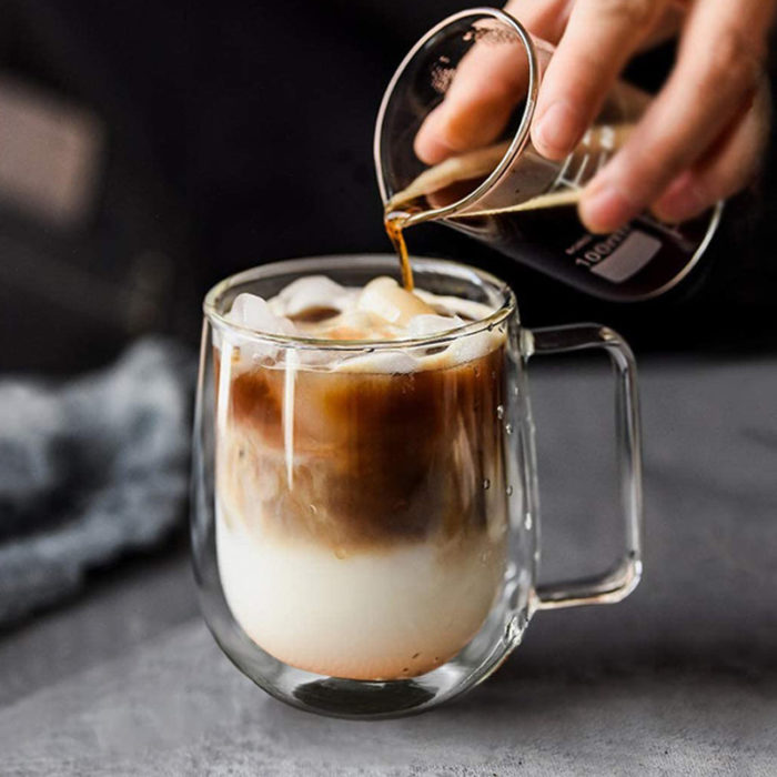 Handcrafted Double-Walled Thermal Insulated Glass Mug