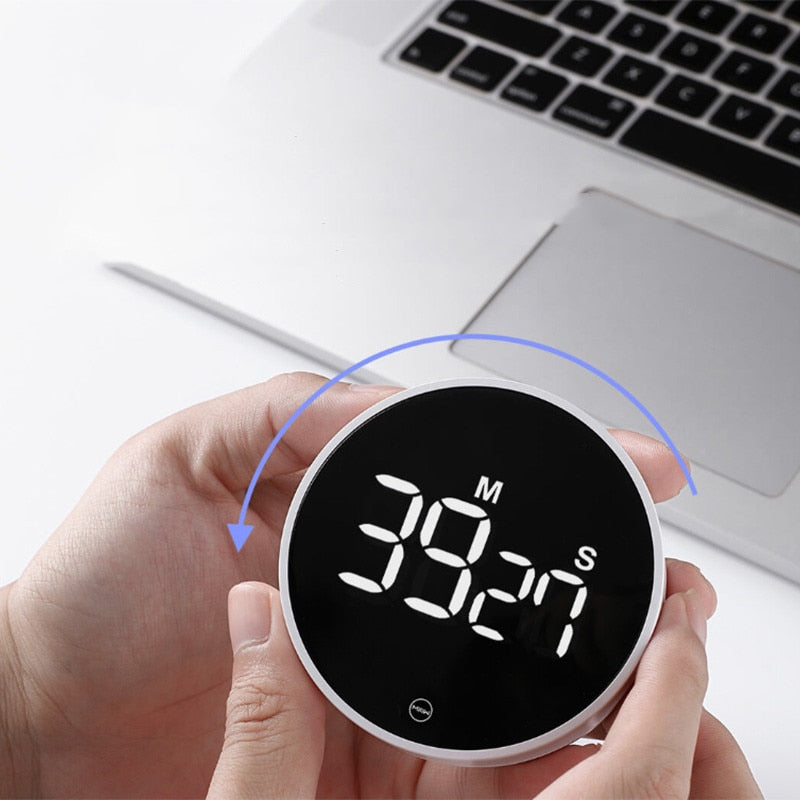 Digital LED Magnetic Kitchen Timer on a countertop as a stylish home essential