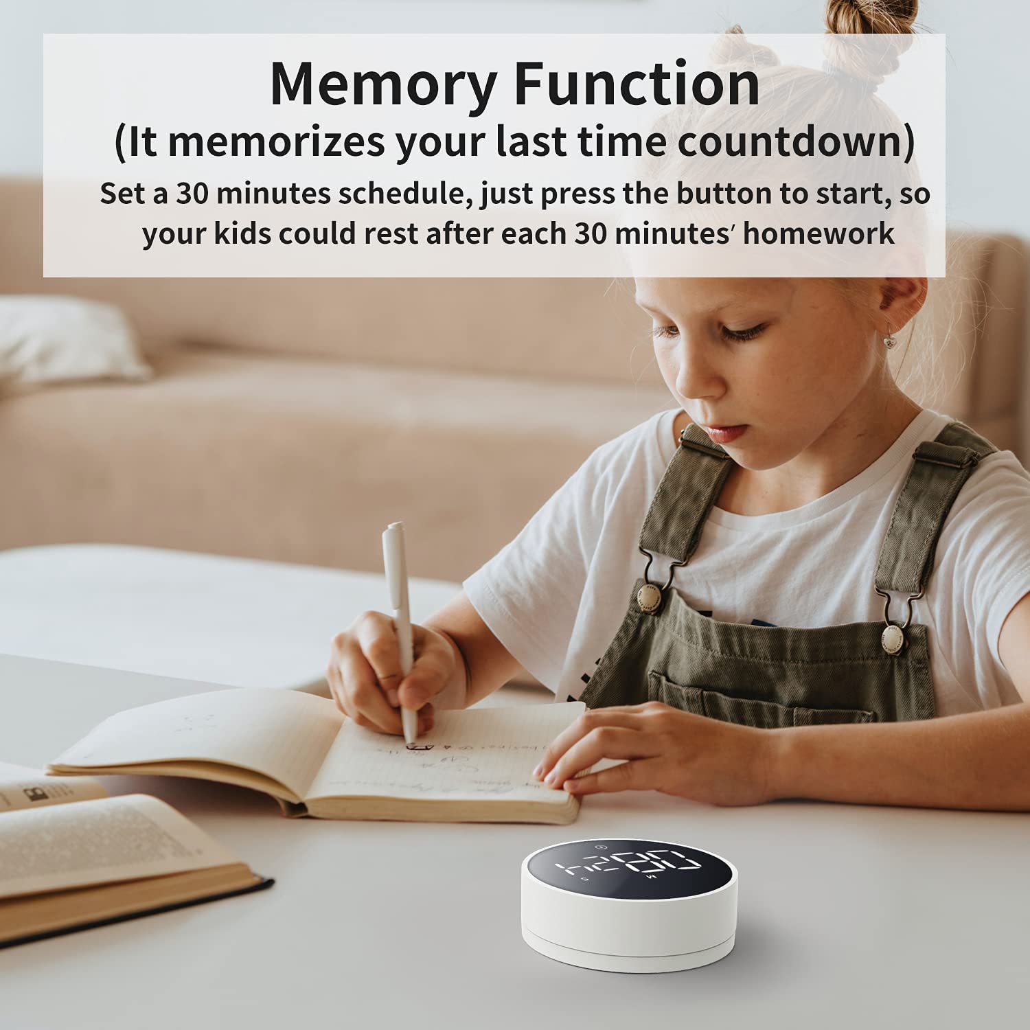 Digital timer magnetically attached to a modern oven