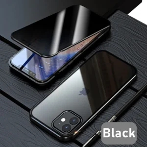 Magnetic Anti-Spy iPhone Case protecting a smartphone screen from prying eyes